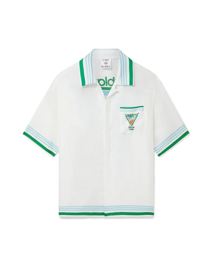 Chemise en soie à manches courtes motif tennis métaphysique
