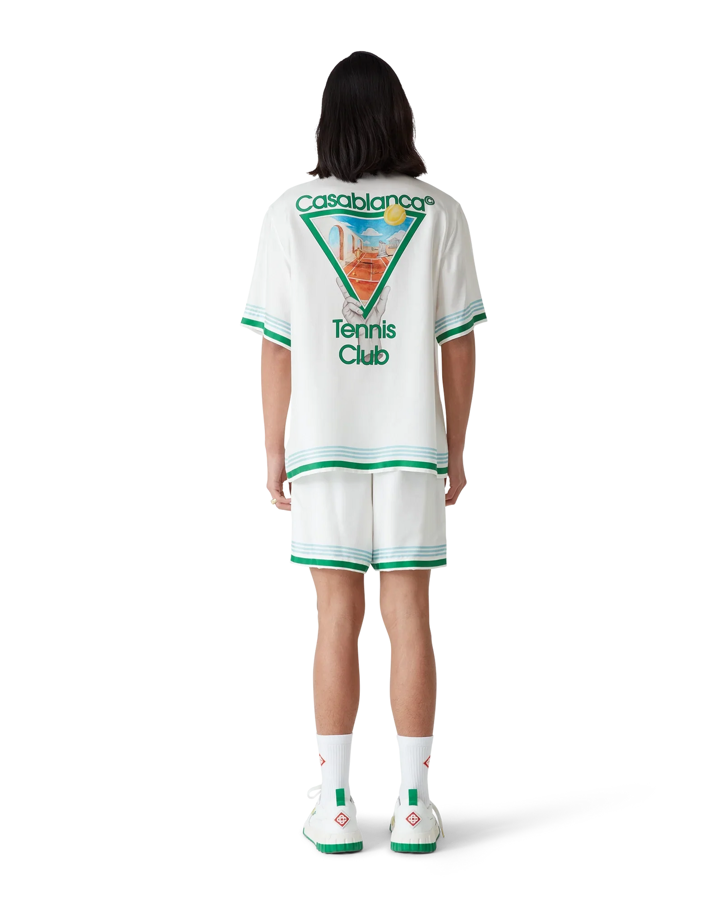 Shorts en soie emblématiques du tennis métaphysique