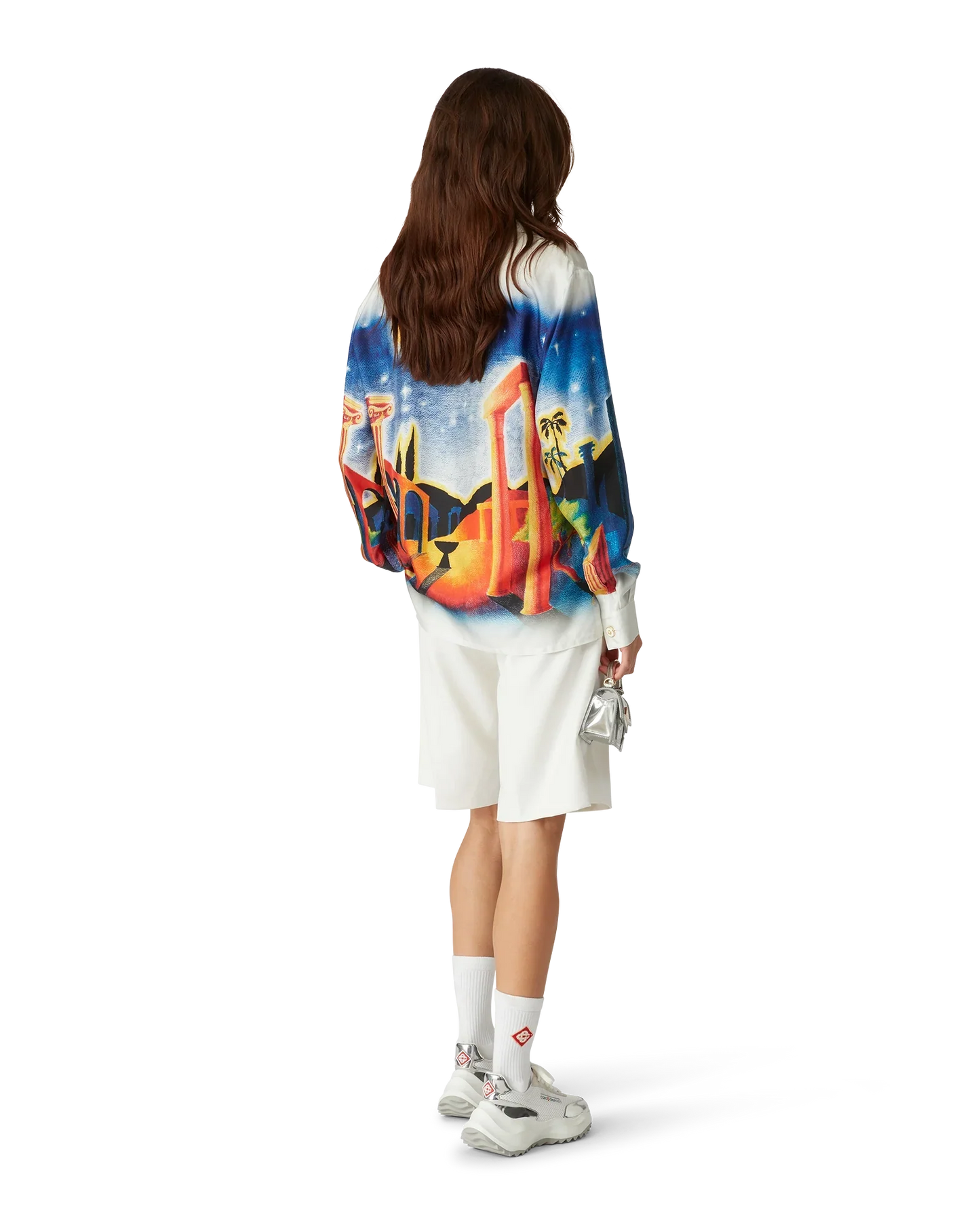 Midnight Acropolis Silk Long Sleeve Shirt