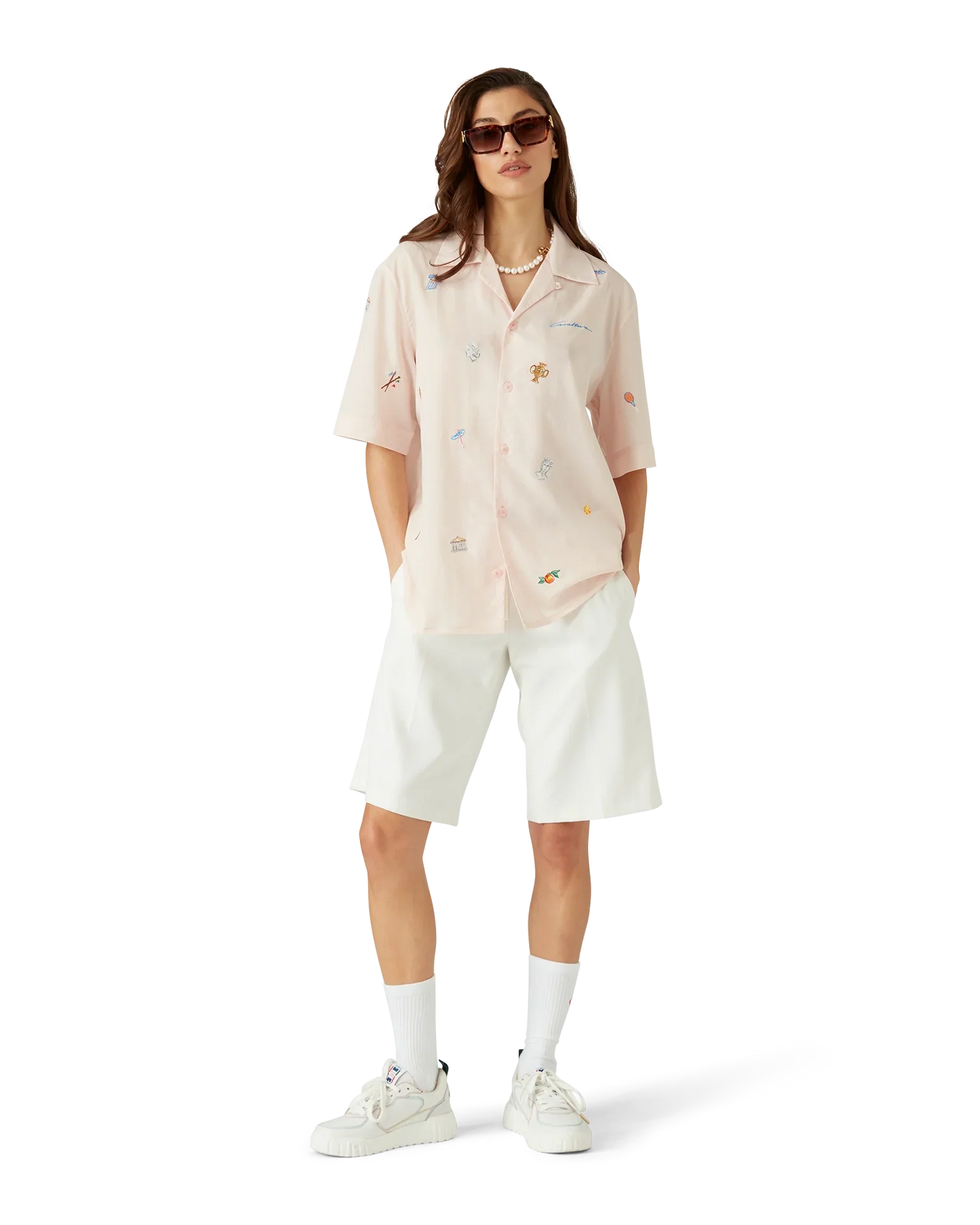Embroidered Short Sleeve Motif Shirt
