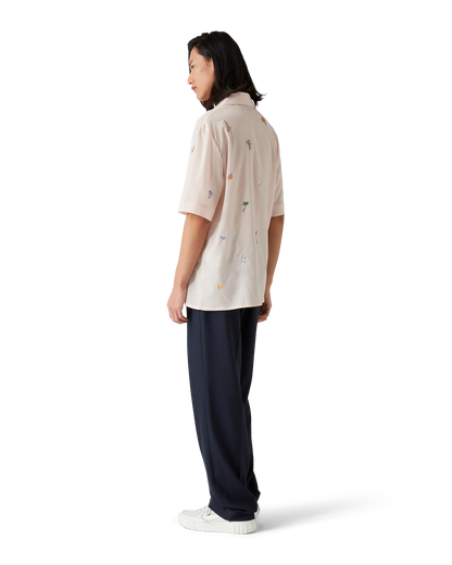 Embroidered Short Sleeve Motif Shirt