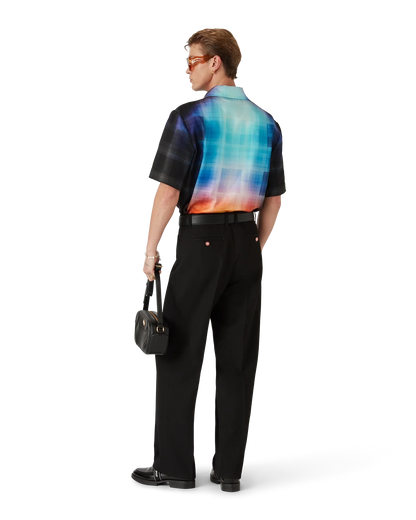 Chemise à Manches Courtes en Mélange de Viscose à Motif Dégradé