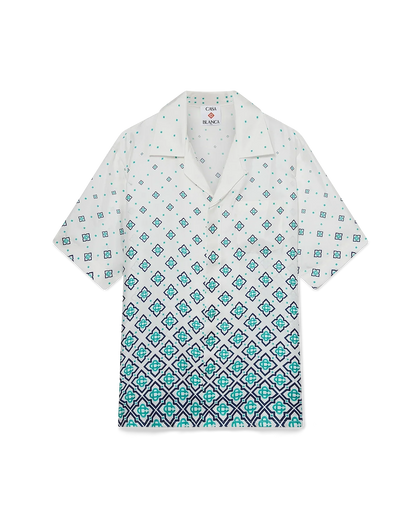 Chemise en soie à manches courtes et monogramme dégradé