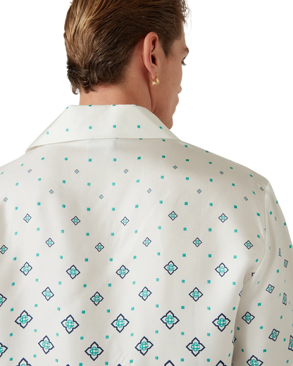 Chemise en soie à manches courtes et monogramme dégradé