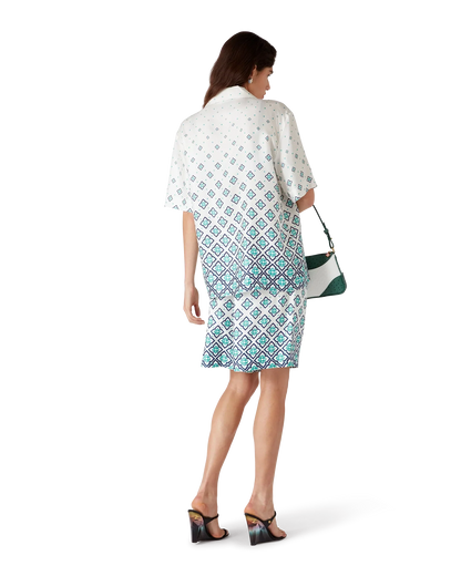 Chemise en soie à manches courtes et monogramme dégradé