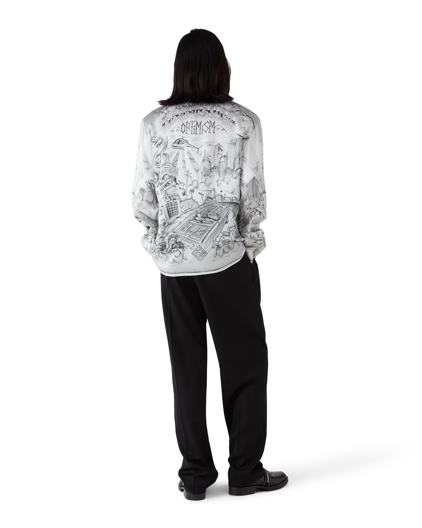 Chemise en soie à manches longues tatouage