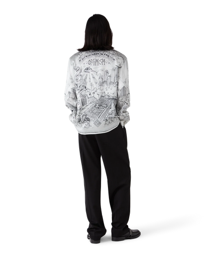 Chemise en soie à manches longues tatouage