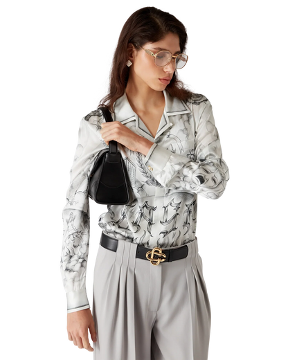 Chemise en soie à manches longues tatouage