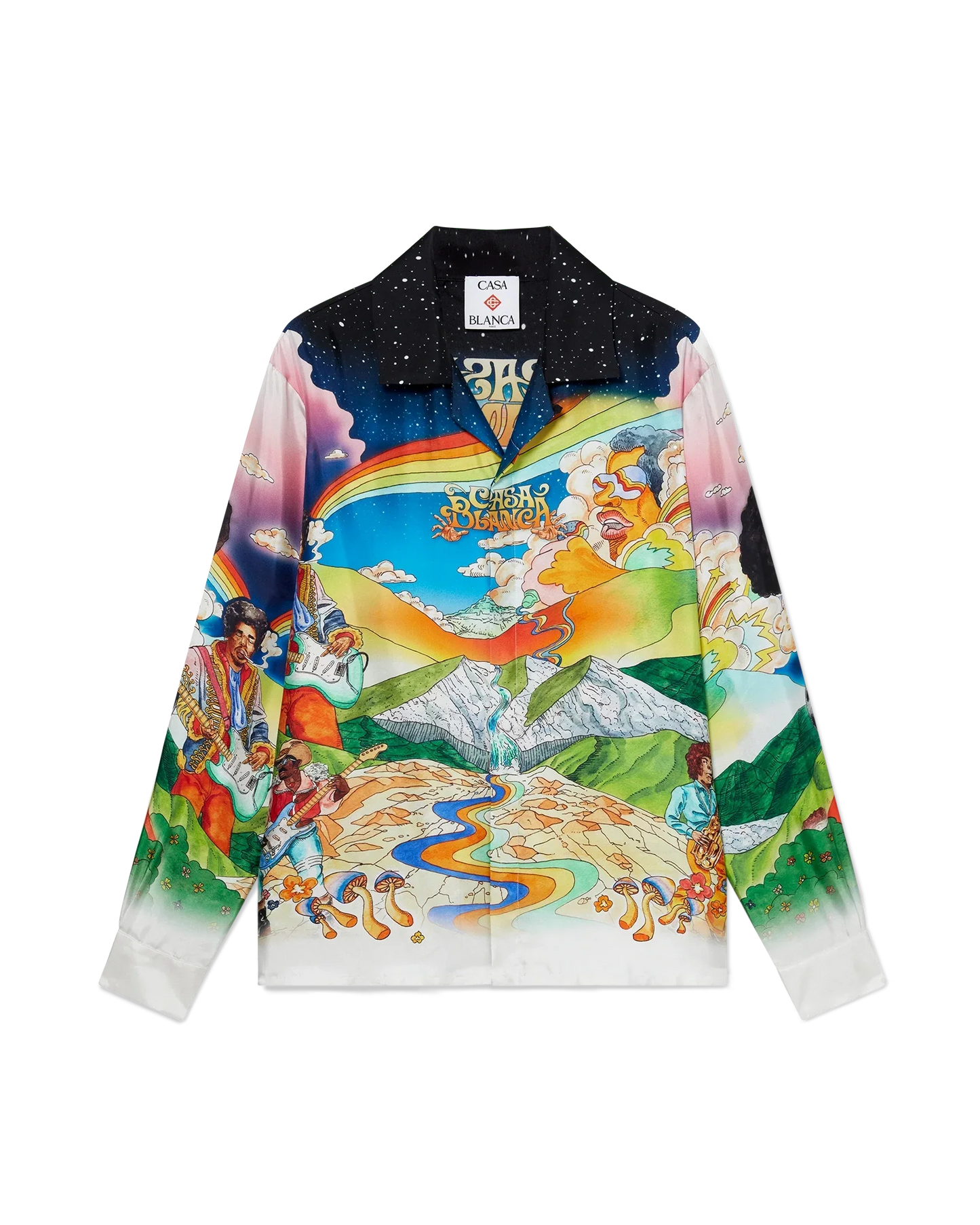 Chemise en soie à manches longues La Musique