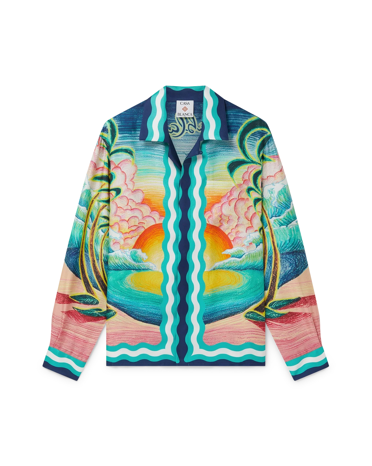 Chemise en soie à manches longues Danse De La Mer