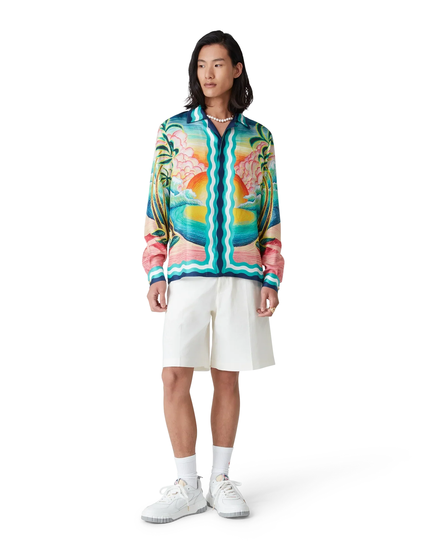 Chemise en soie à manches longues Danse De La Mer
