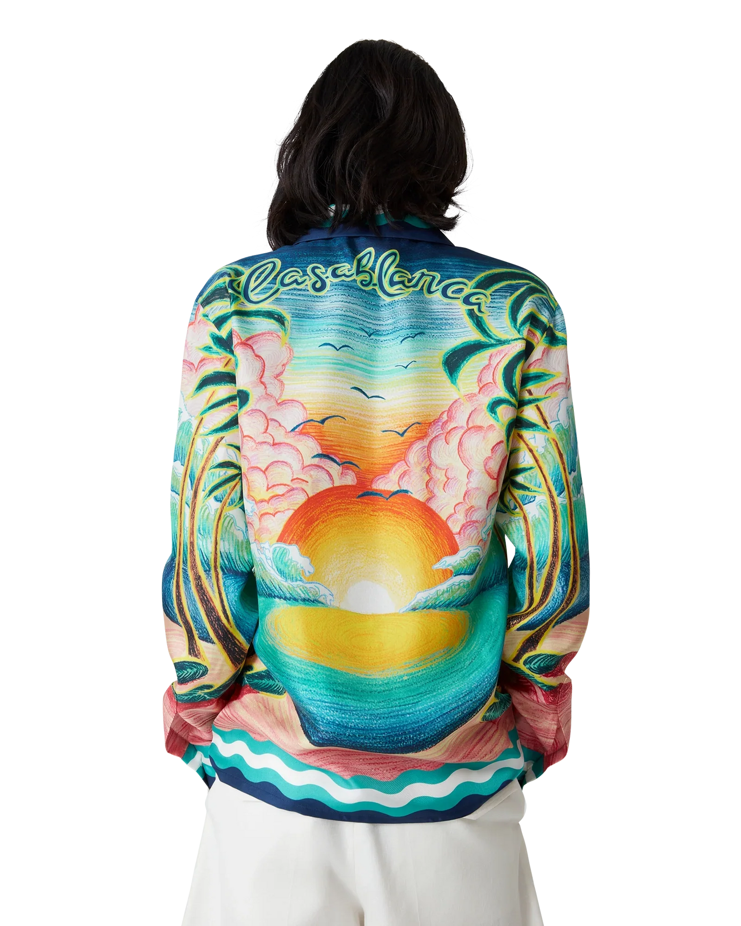 Chemise en soie à manches longues Danse De La Mer