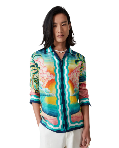 Chemise en soie à manches longues Danse De La Mer