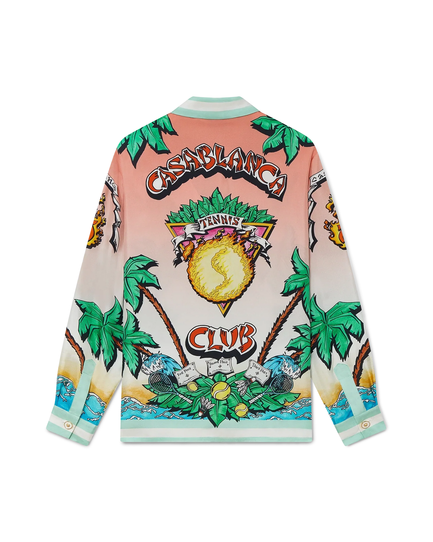 Chemise en soie à manches longues Tennis Club