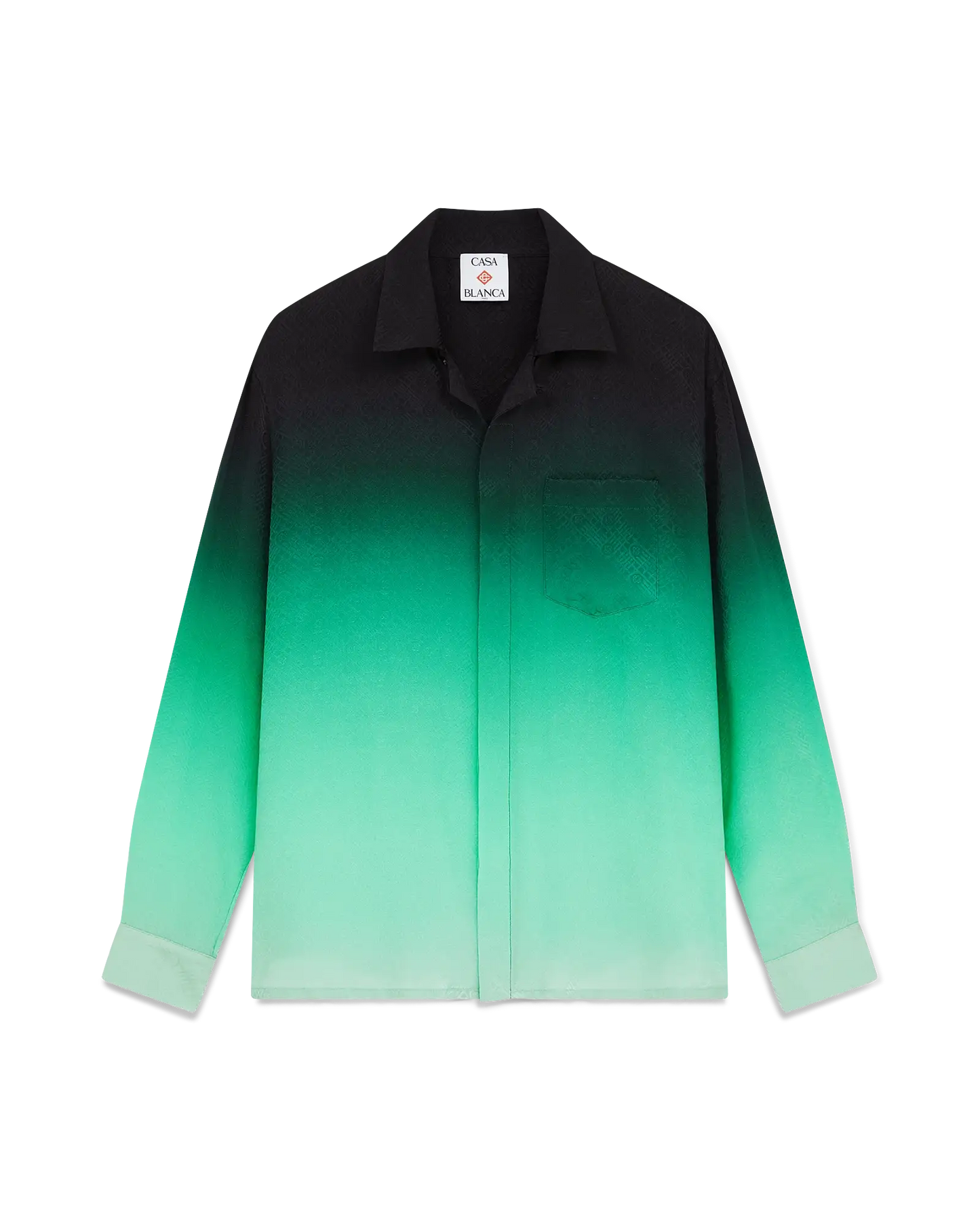 Chemise en soie à manches longues jacquard dégradé Ping Pong