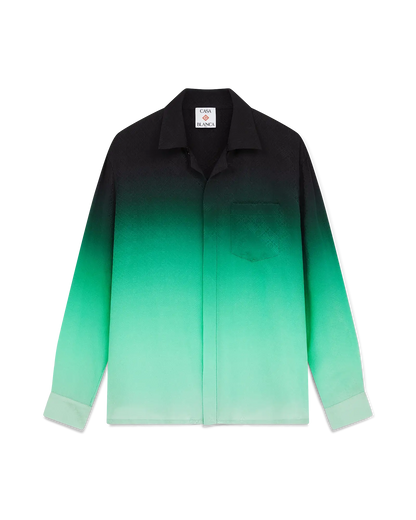 Chemise en soie à manches longues jacquard dégradé Ping Pong
