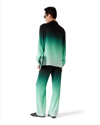 Chemise en soie à manches longues jacquard dégradé Ping Pong