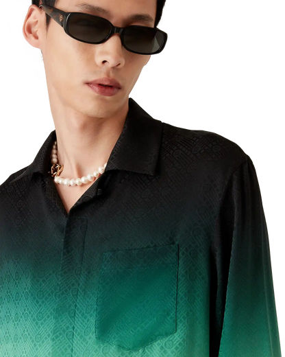 Chemise en soie à manches longues jacquard dégradé Ping Pong