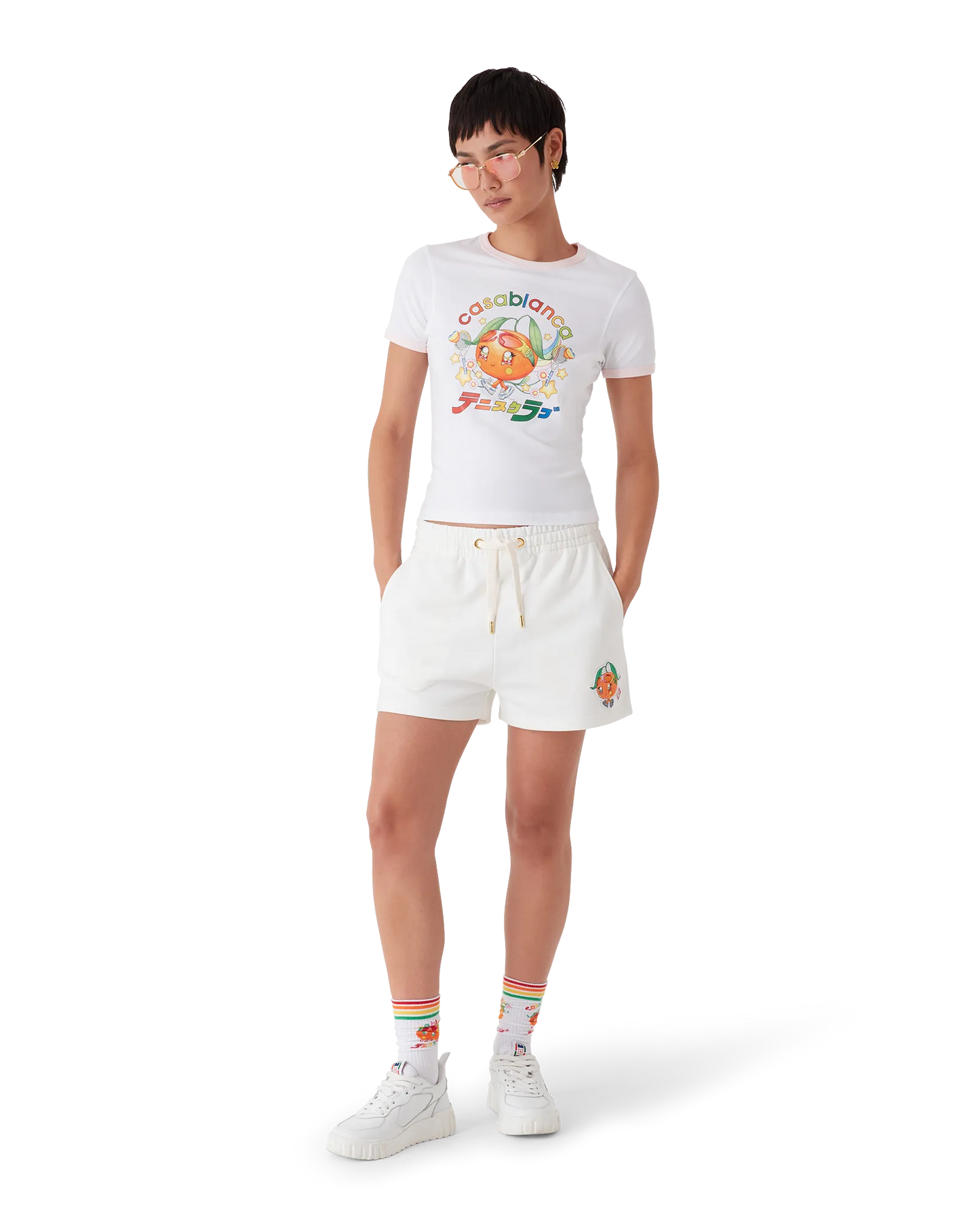Shorts de survêtement mascotte orange