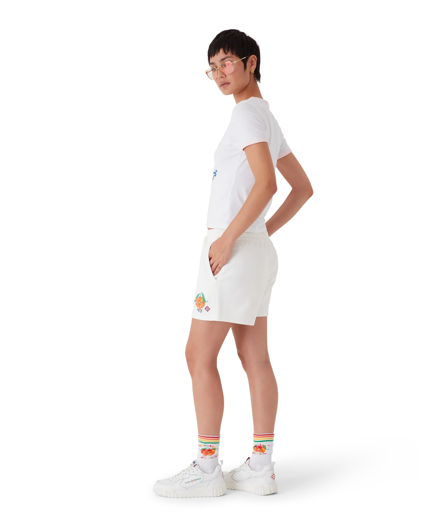Shorts de survêtement mascotte orange