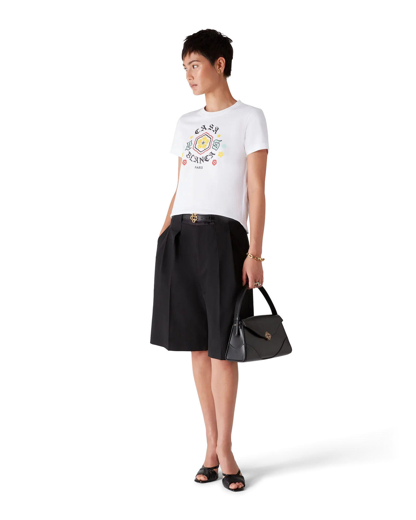 T-shirt à manches courtes ajusté avec emblème