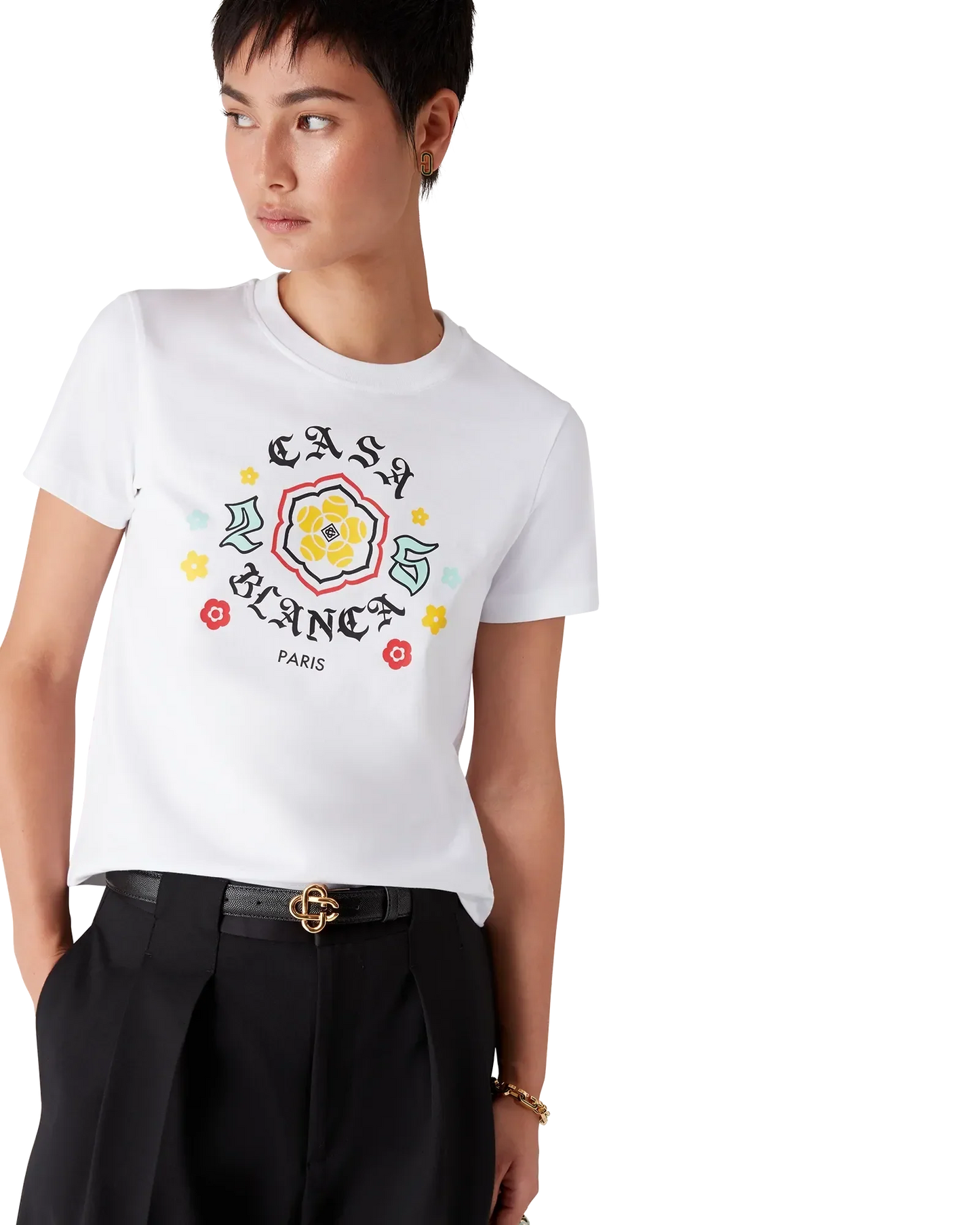 T-shirt à manches courtes ajusté avec emblème
