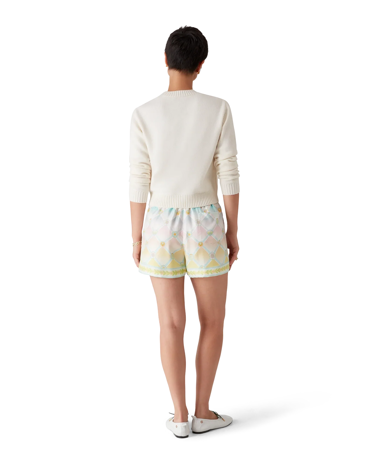 Short en serge de soie imprimé Candy Icons