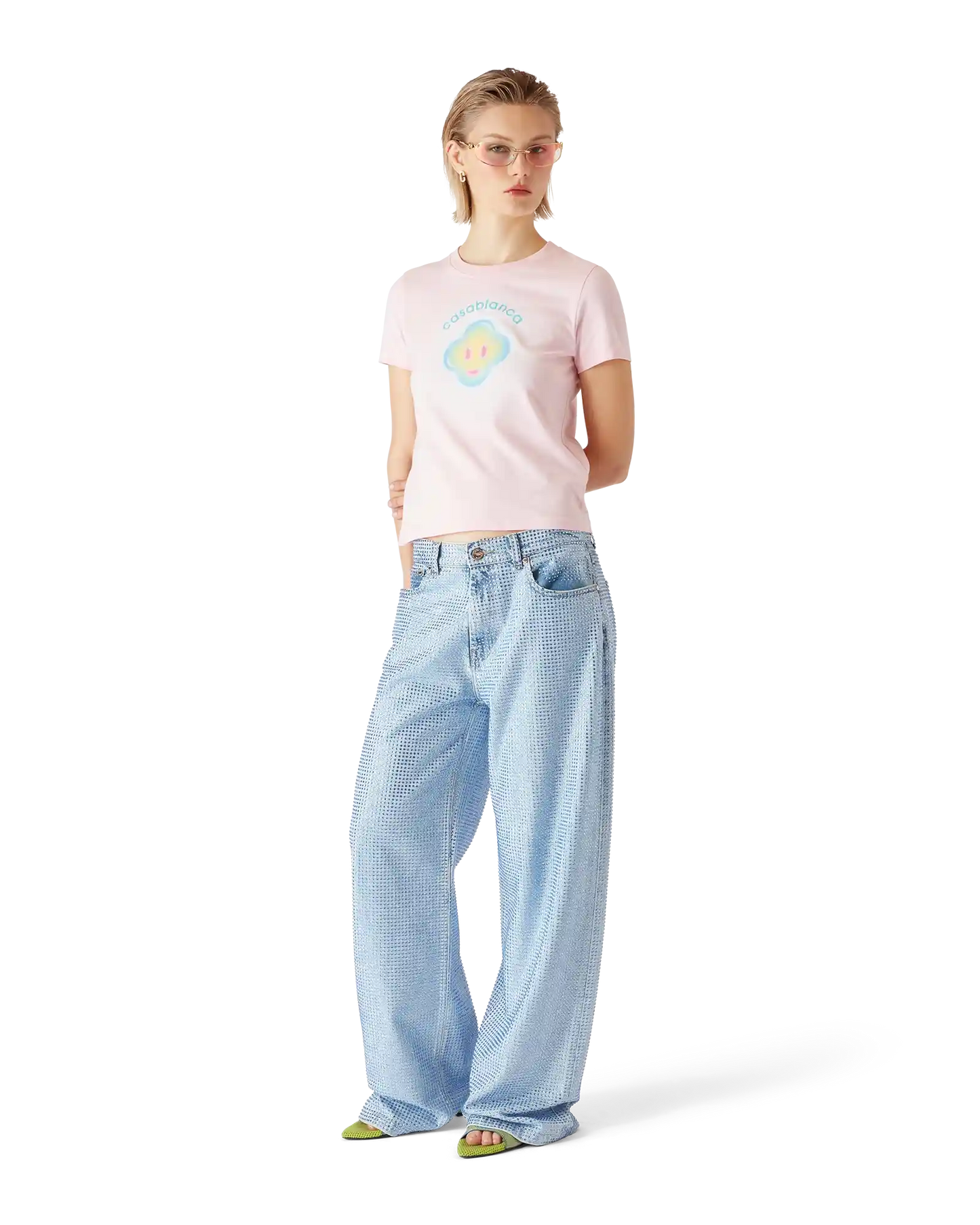 T-shirt ajusté à manches courtes Airbrush Smiley