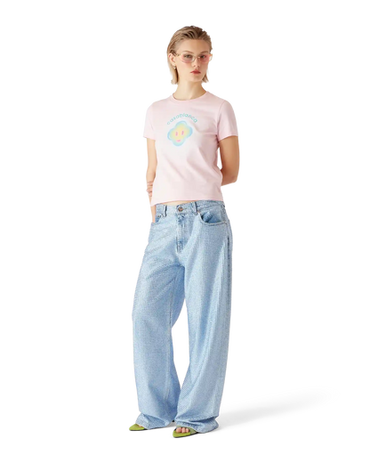 T-shirt ajusté à manches courtes Airbrush Smiley
