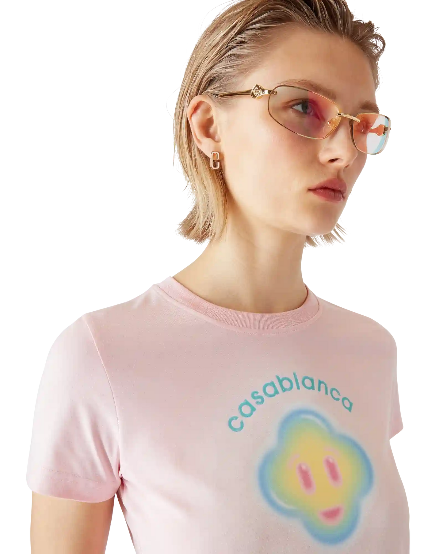T-shirt ajusté à manches courtes Airbrush Smiley