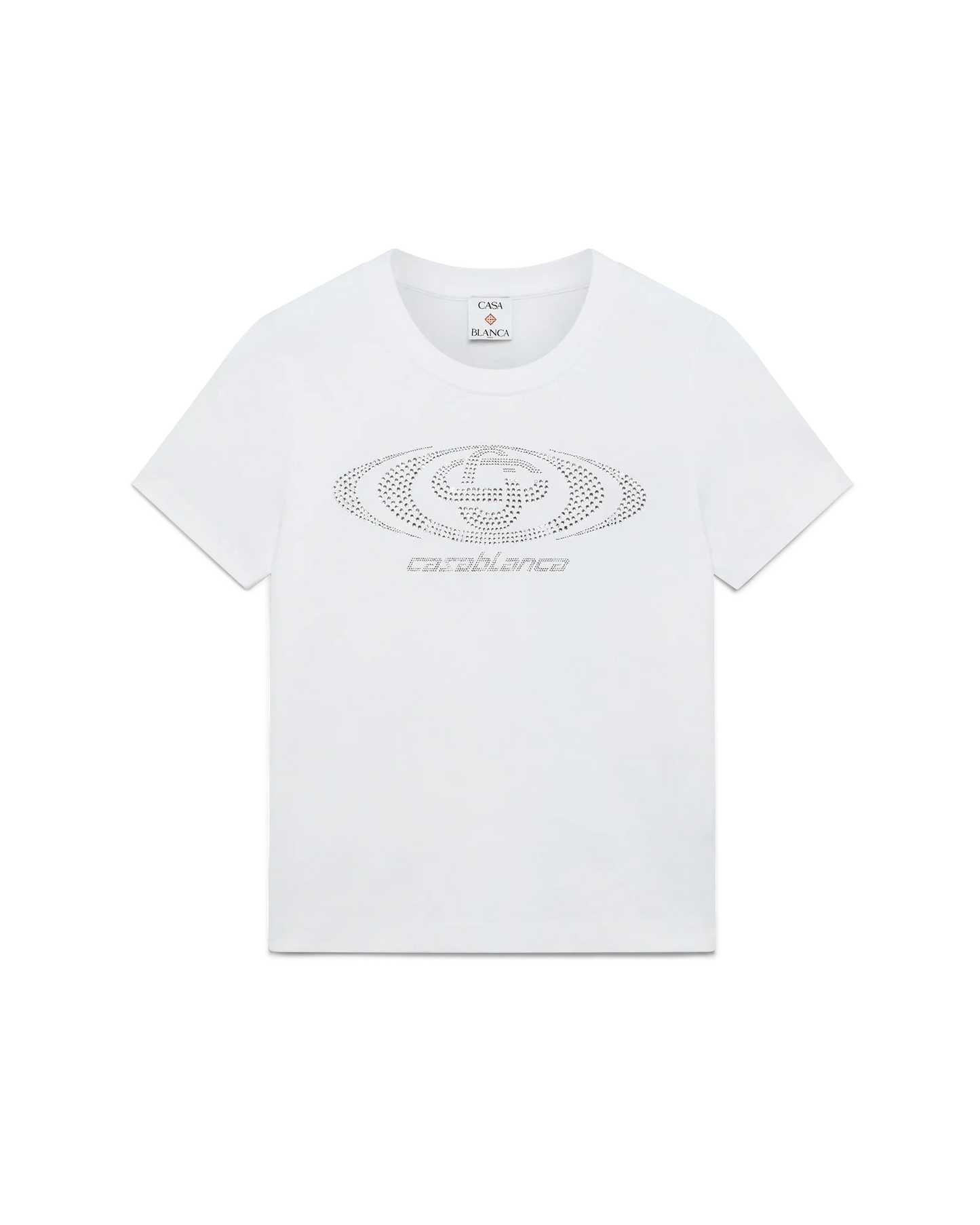 T-shirt ajusté à manches courtes avec logo Crystal déformé