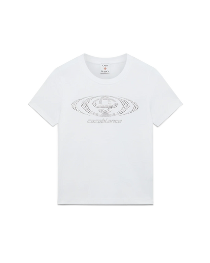 T-shirt ajusté à manches courtes avec logo Crystal déformé