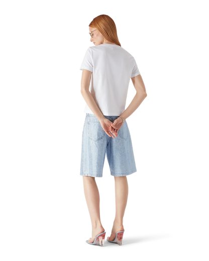 T-shirt ajusté à manches courtes avec logo Crystal déformé