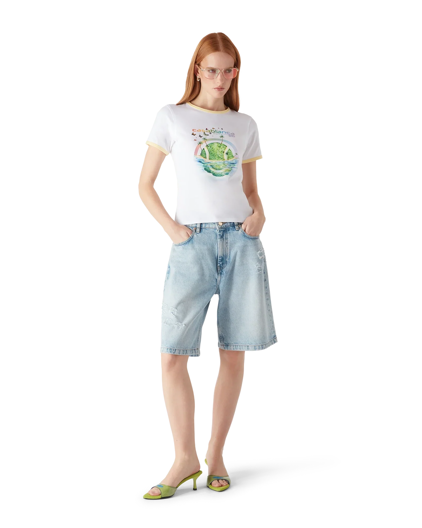 T-shirt à manches courtes Beyond Destiny avec liseré contrastant et coupe longue