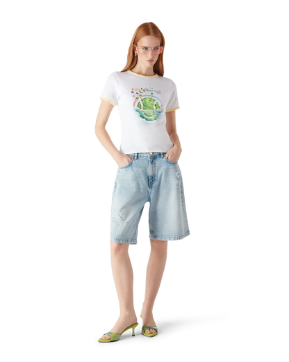 T-shirt à manches courtes Beyond Destiny avec liseré contrastant et coupe longue