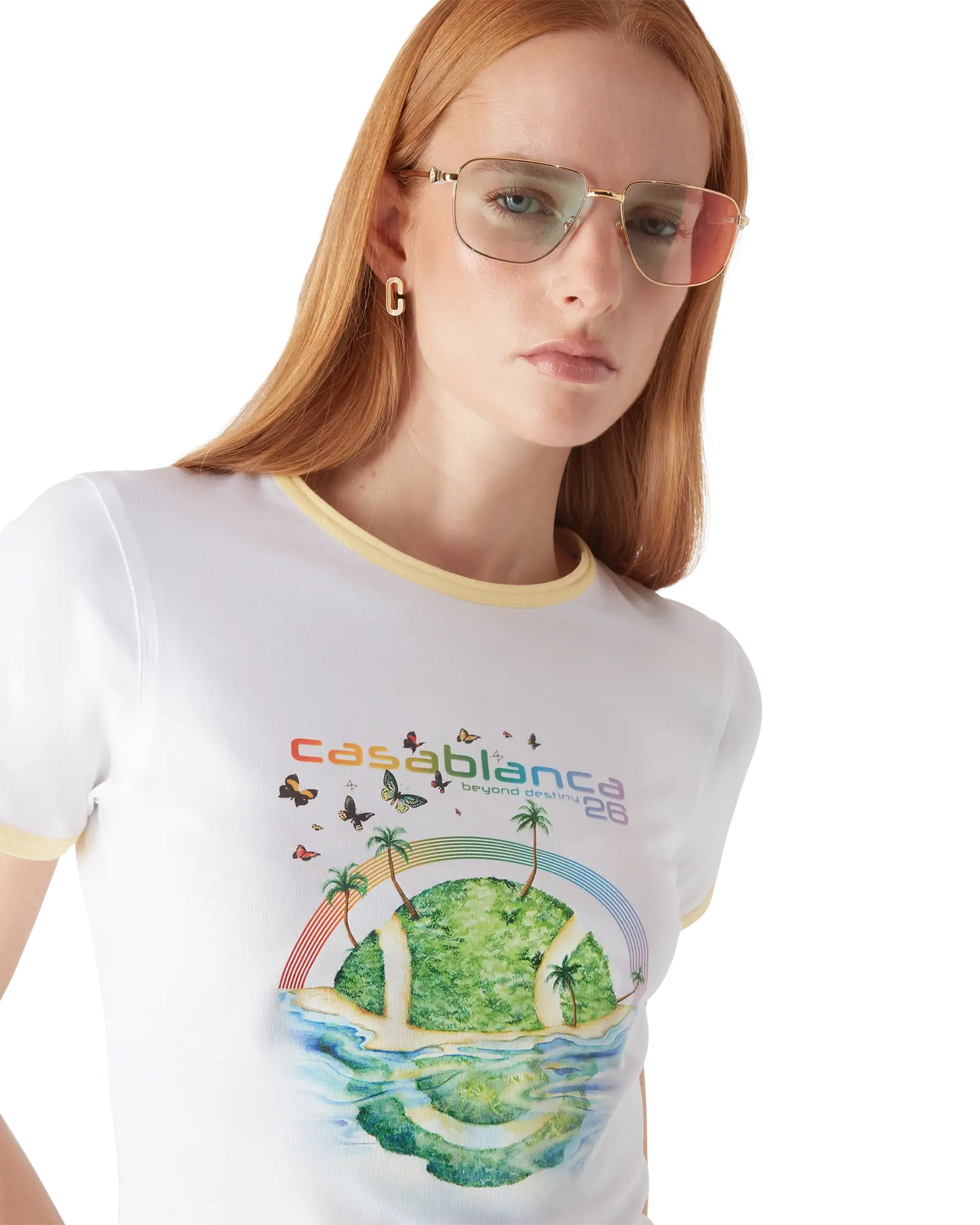 T-shirt à manches courtes Beyond Destiny avec liseré contrastant et coupe longue