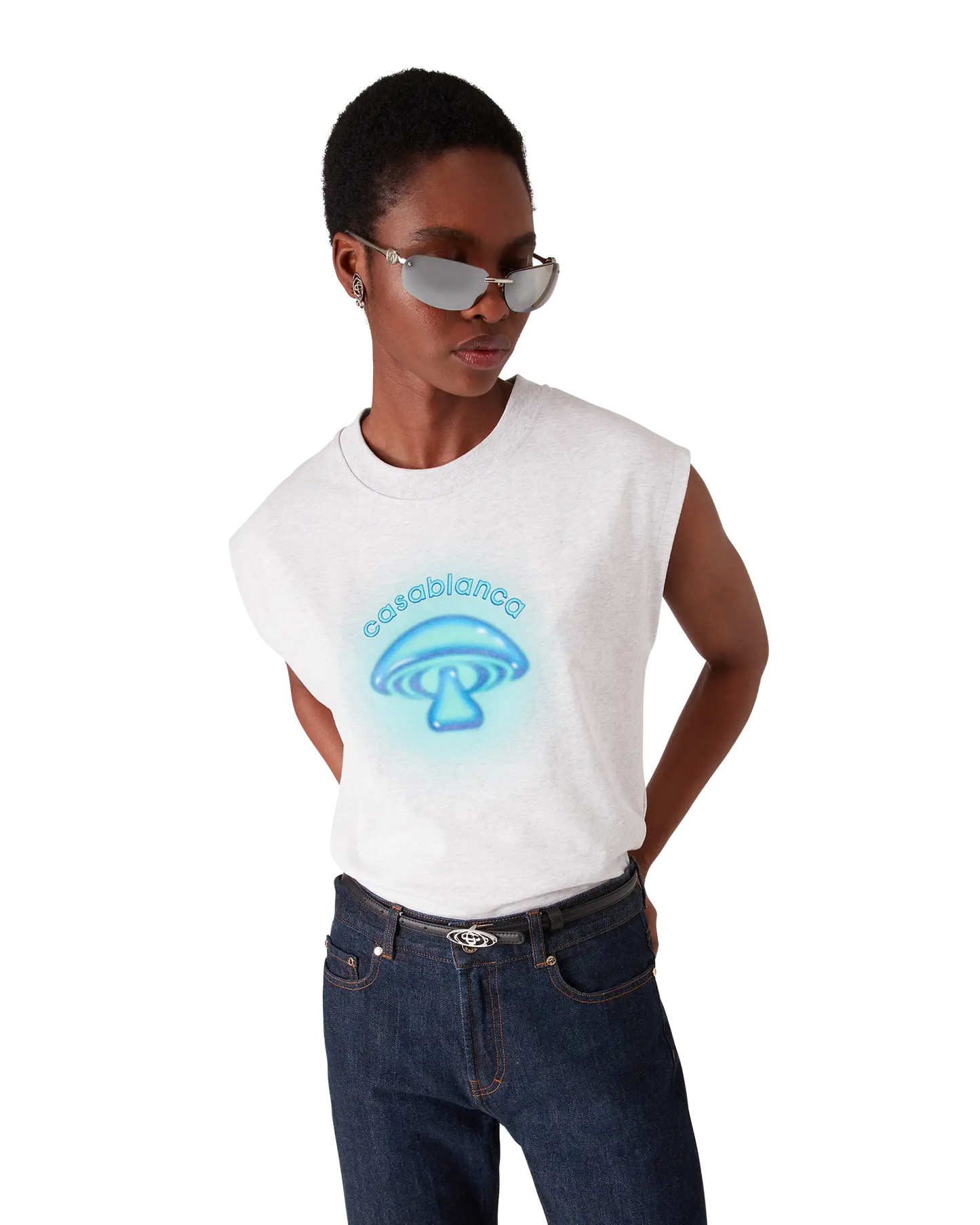 T-shirt sans manches Champignon aérographe