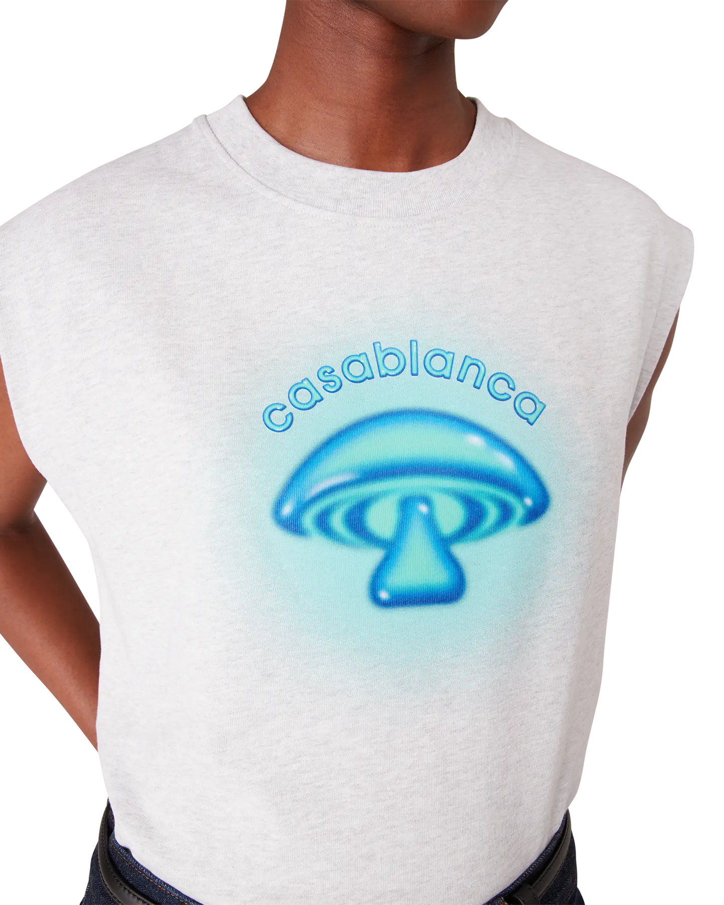 T-shirt sans manches Champignon aérographe
