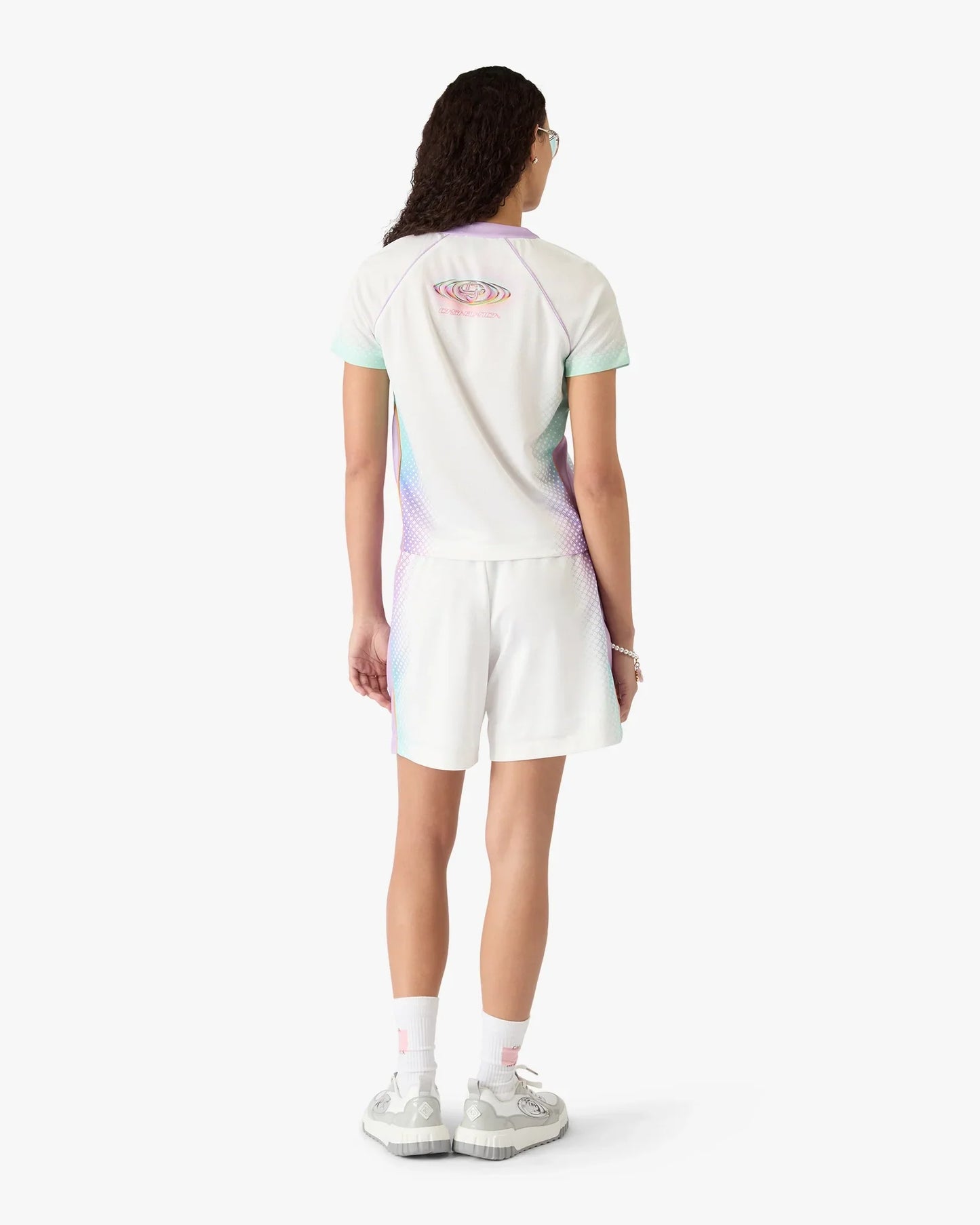Short en résille de football dégradé de verre