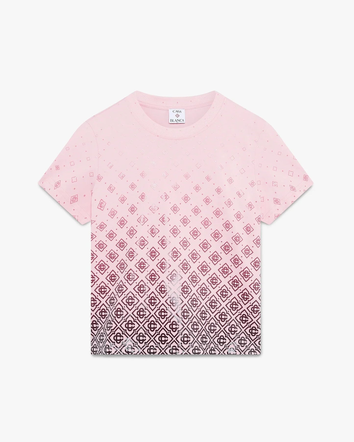 T-shirt à manches courtes monogramme aubergine dégradé
