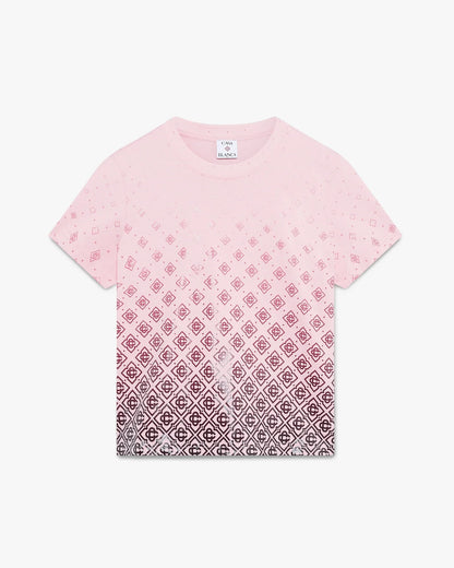 T-shirt à manches courtes monogramme aubergine dégradé