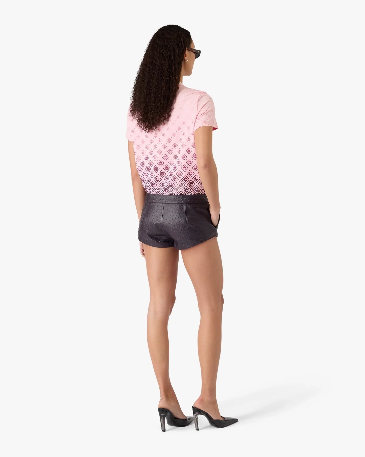 T-shirt à manches courtes monogramme aubergine dégradé