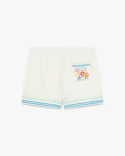 Short en soie Jacquard monogrammé Floral CC Smile