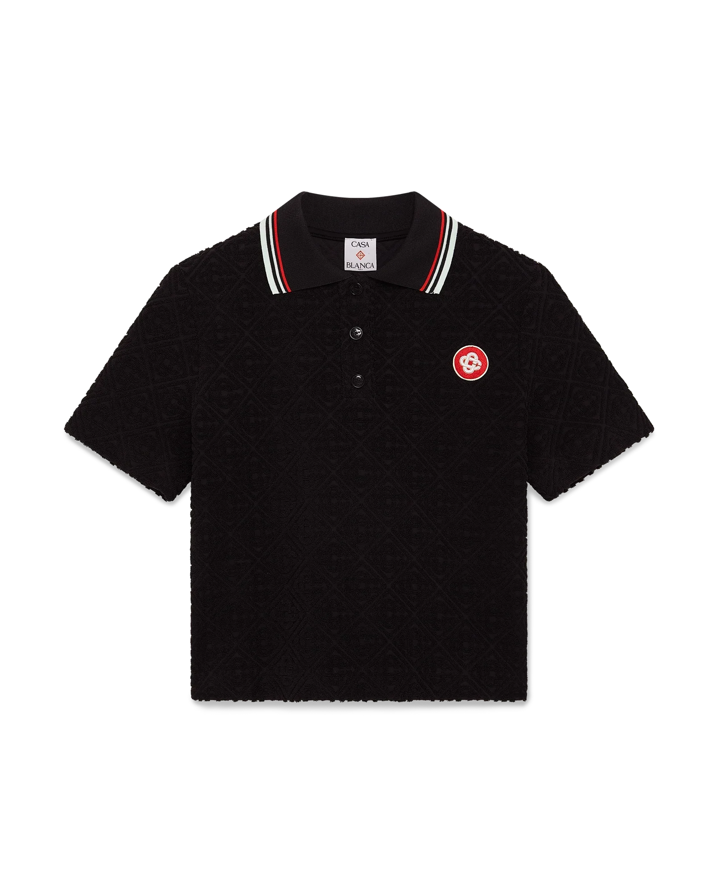 Polo en tissu éponge jacquard monogrammé
