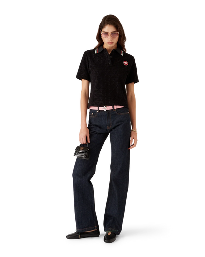 Polo en tissu éponge jacquard monogrammé