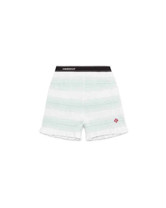 Stripe Shirred Shorts