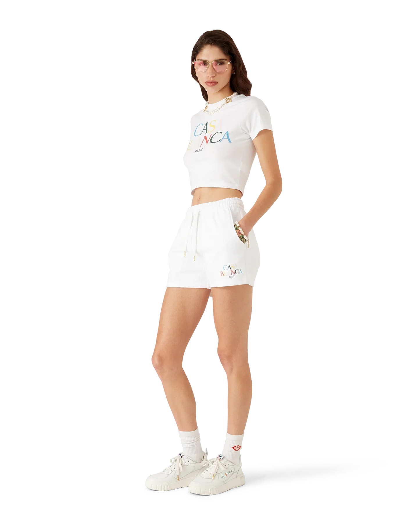 Short en molleton à logo superposé