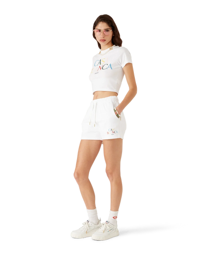 Short en molleton à logo superposé