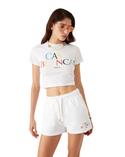 Short en molleton à logo superposé
