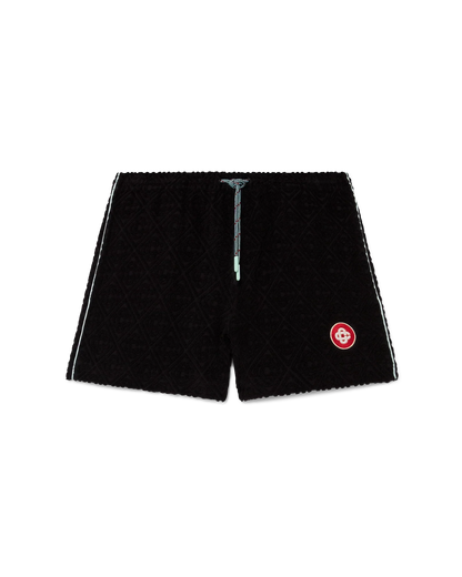Short en tissu éponge jacquard monogrammé